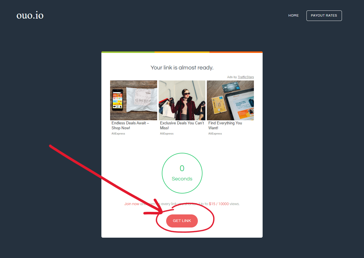 ouo.io page redirect